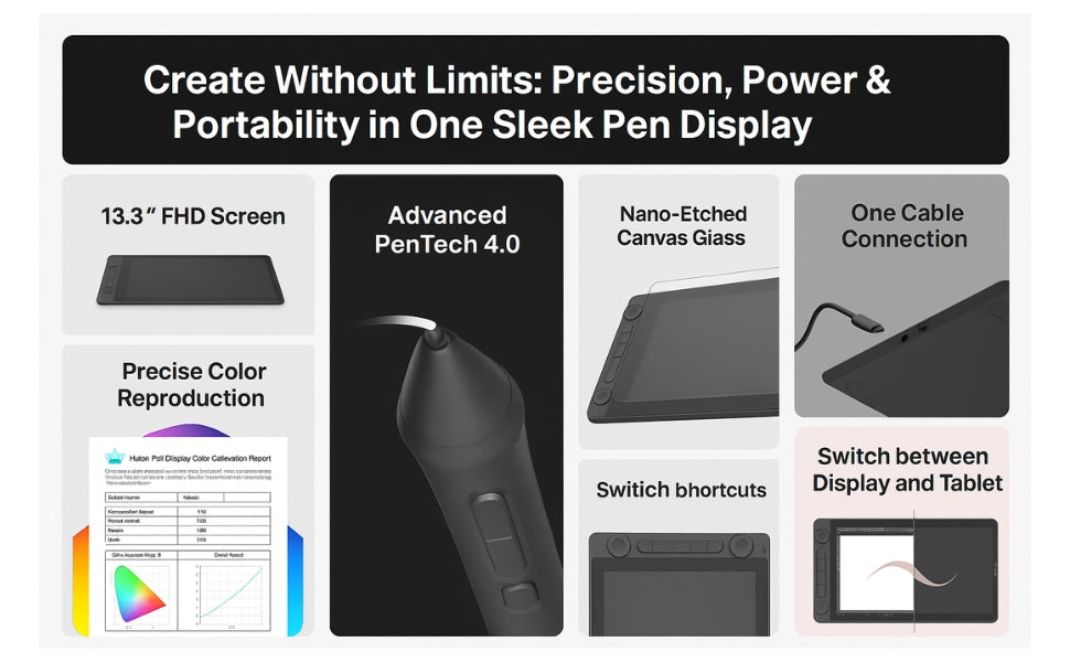 Huion Kamvas 13 (Gen 3) – 13.3” FHD Graphic Pen Display