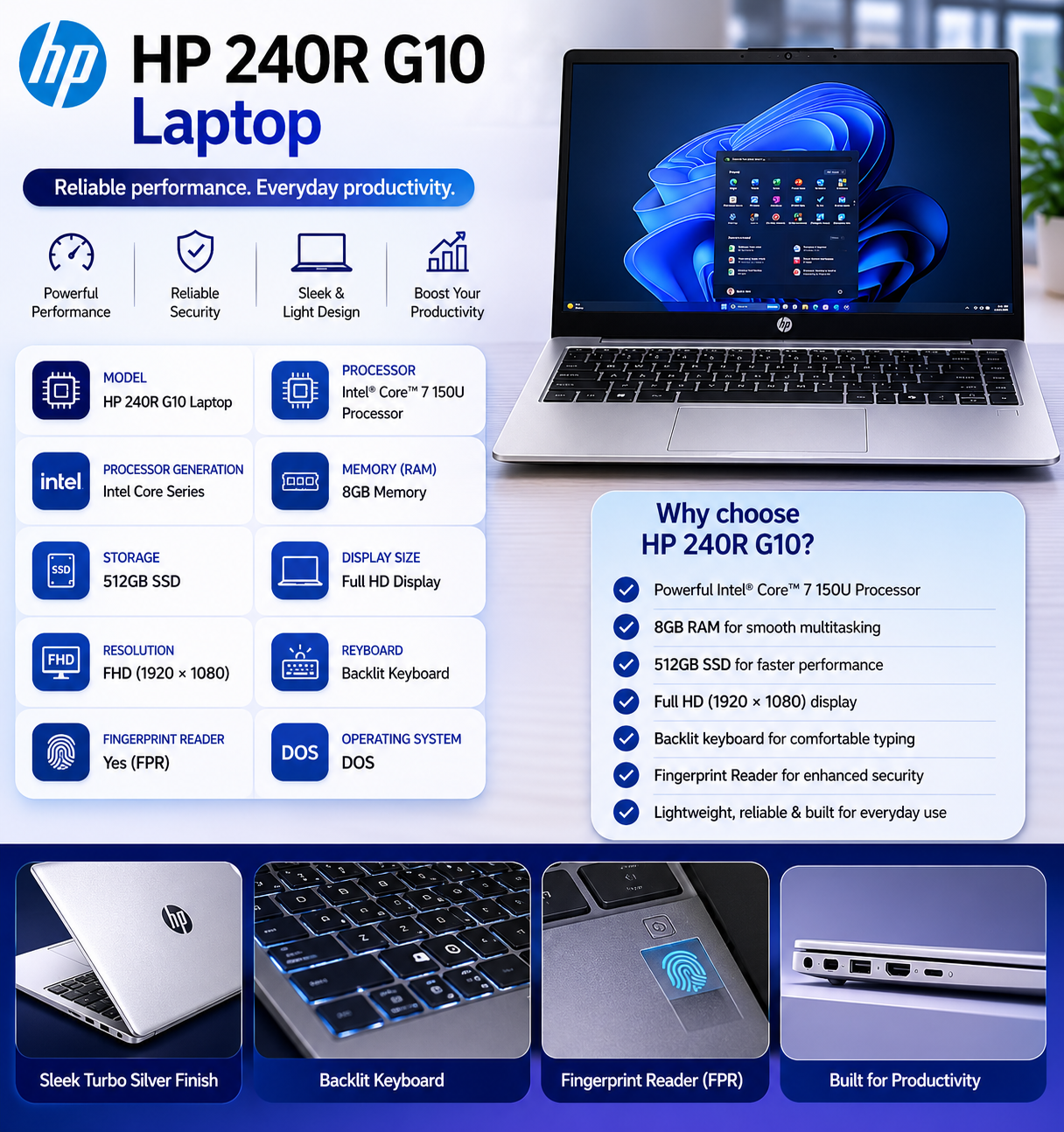 HP 240R G10 Laptop – C8HT9PT