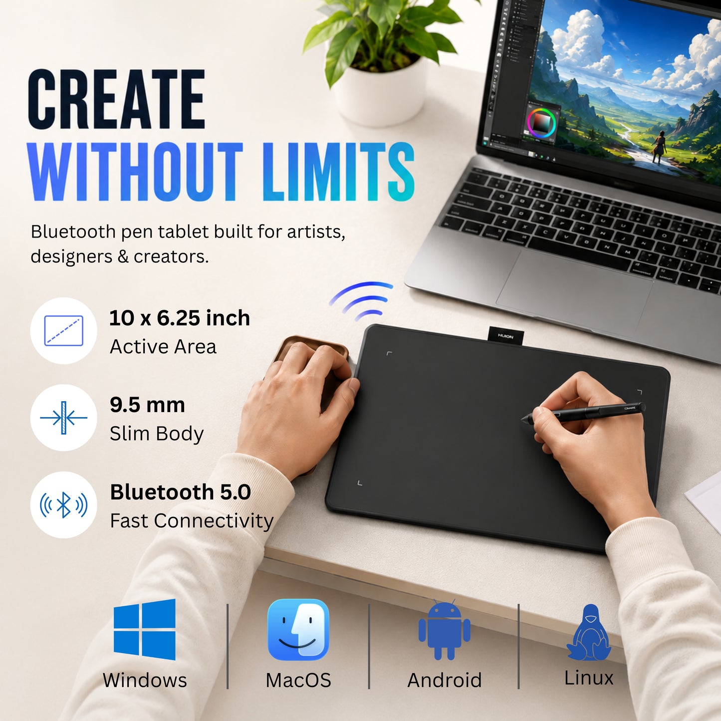 Huion Inspiroy Frego Medium Wireless Tablet