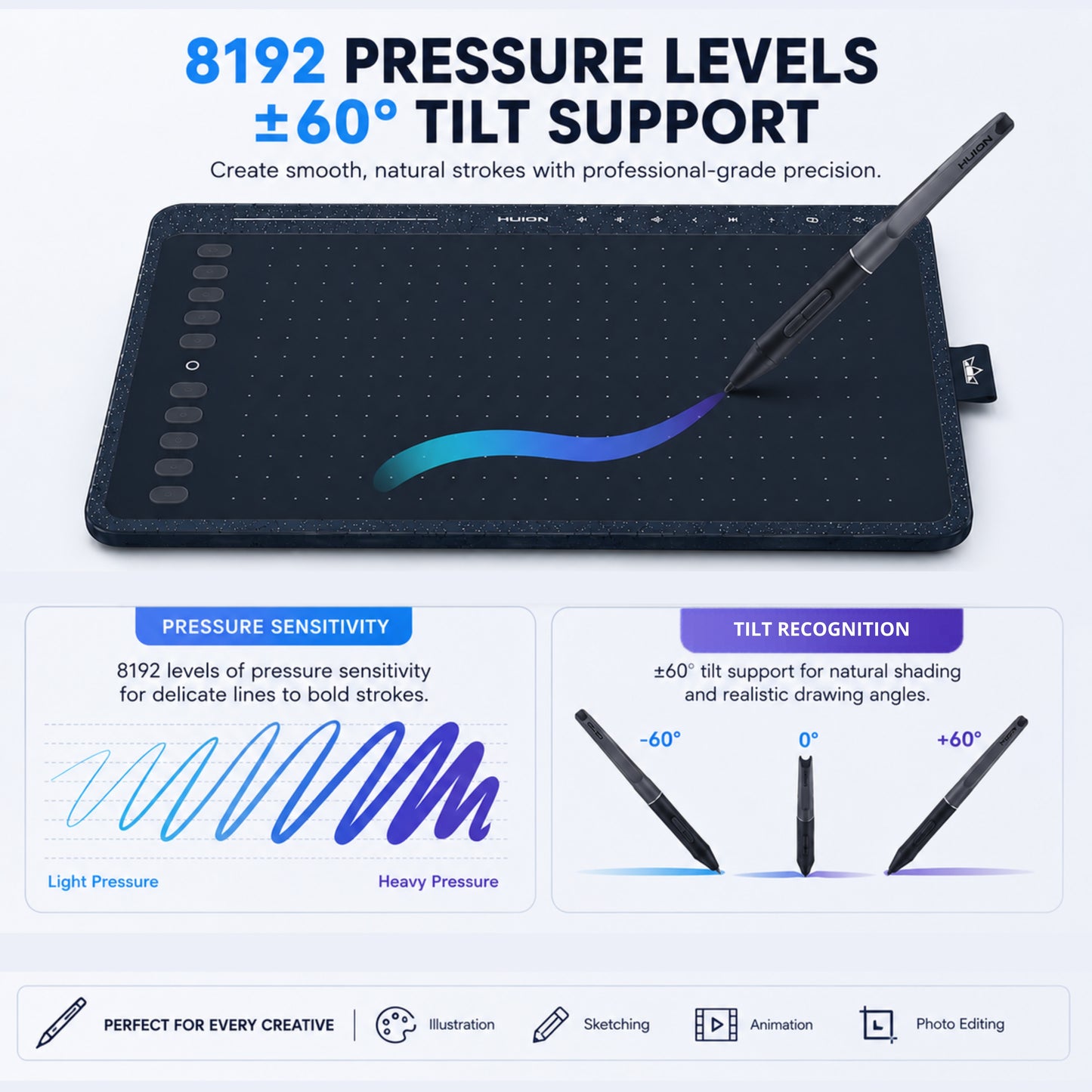 HUION HS611 (SB) ग्राफ़िक ड्राइंग टैबलेट 