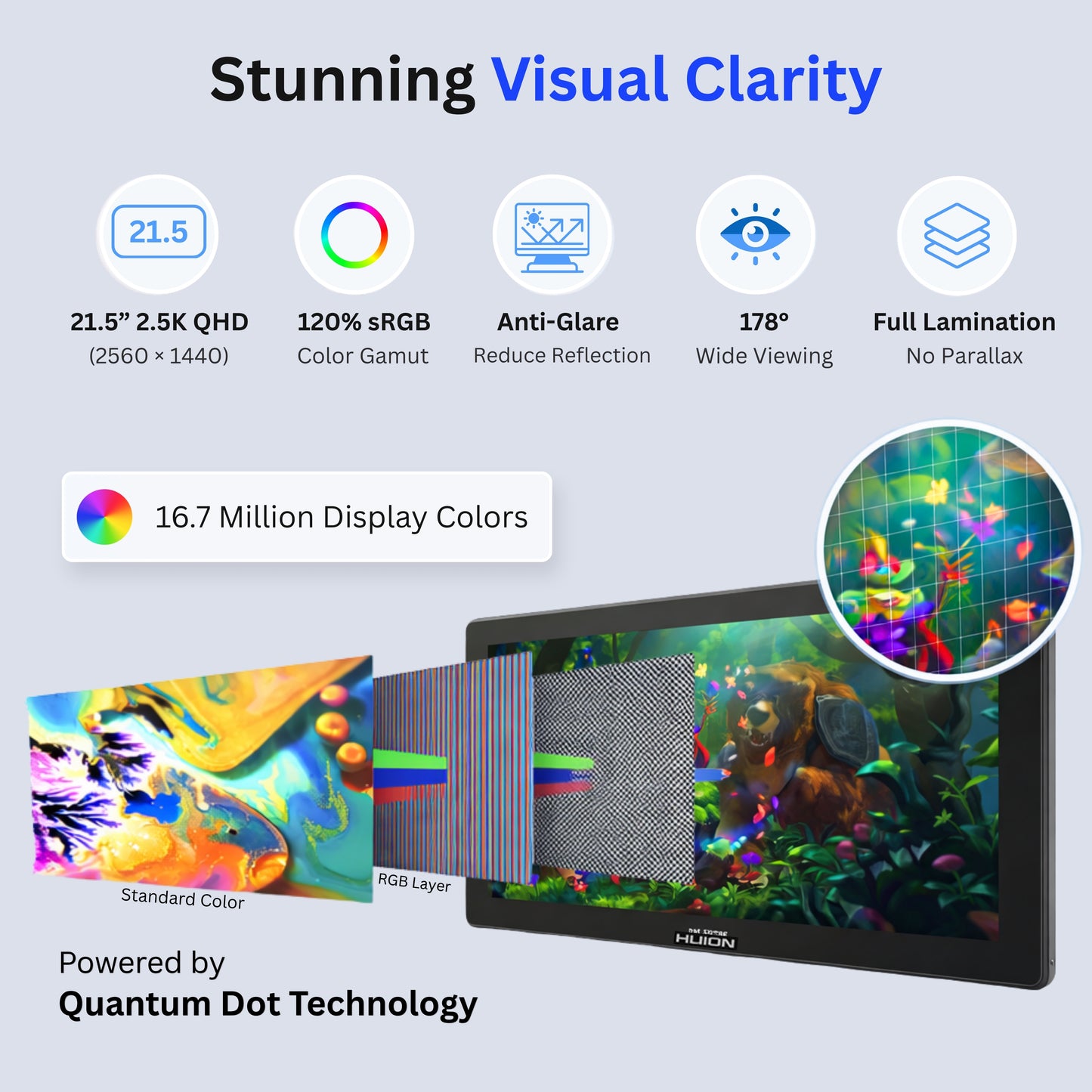Huion Kamvas RDS-220 Pen Display (21.5") - Dark Grey