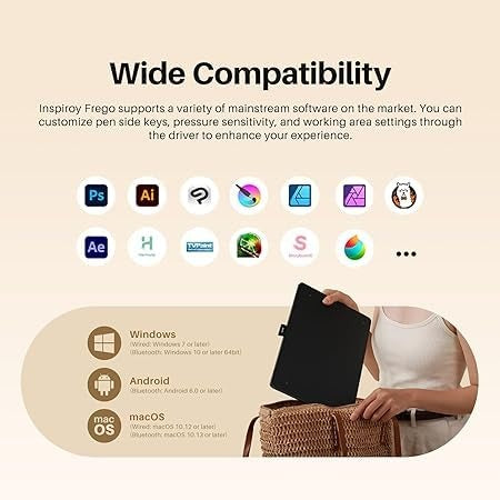 Huion Frego (Medium) – Wireless Bluetooth Drawing Tablet for Artists & Creators
