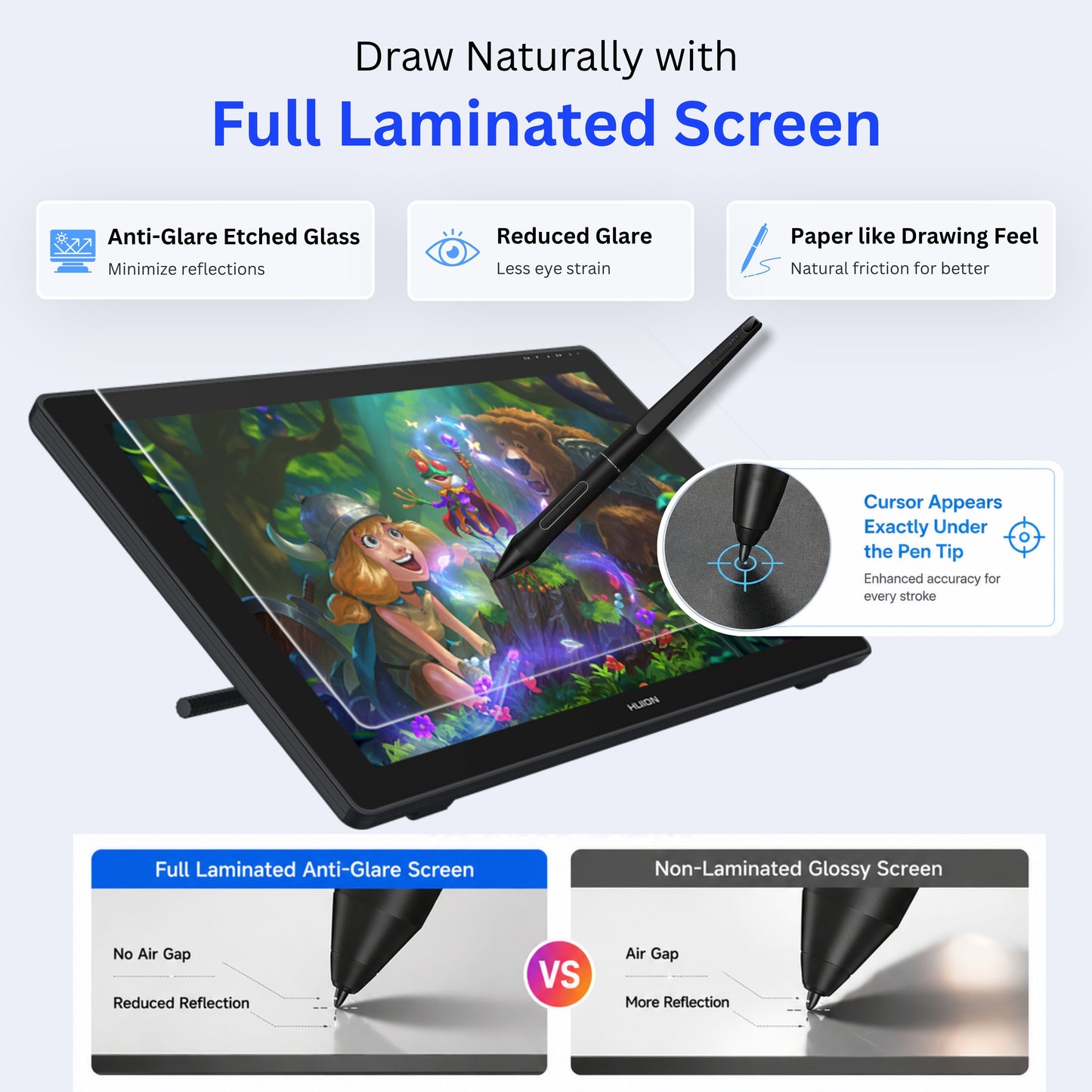 Huion Kamvas RDS-220 Pen Display (21.5") - Dark Grey