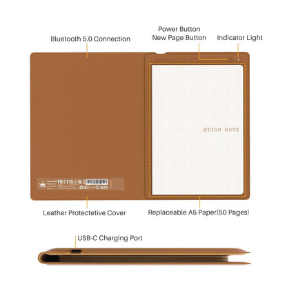 Smart Digital Notebook with magnetic pen and made of Premium PU Leather. 