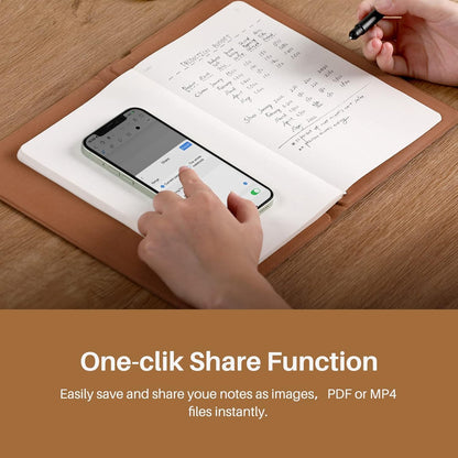 Smart digital notebook allows sharing notes in PDF, JPG, Video or special Huion note file format with one click.