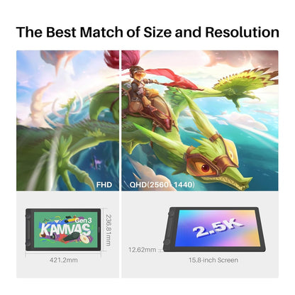 Huion Kamvas 16 (Gen 3) – 15.8" QHD Pen Display Tablet