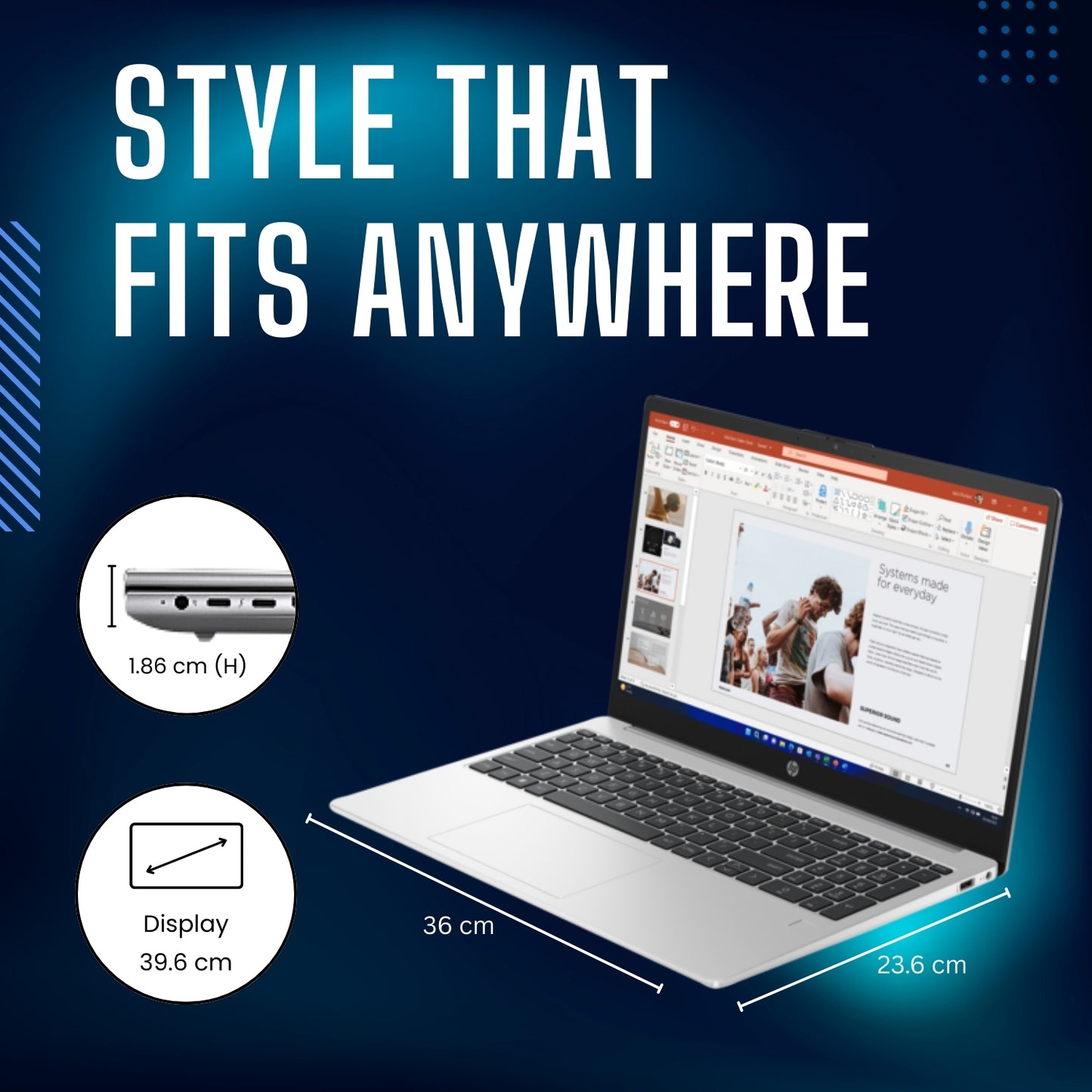HP 255 G10 Laptop (15.6", AMD Athlon Silver 7120U, 8GB RAM, 256GB SSD, Windows 11)
