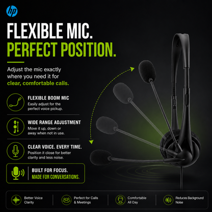 HP Stereo Wired Headphones On-Ear with Mic USB G2 – 428H5AA