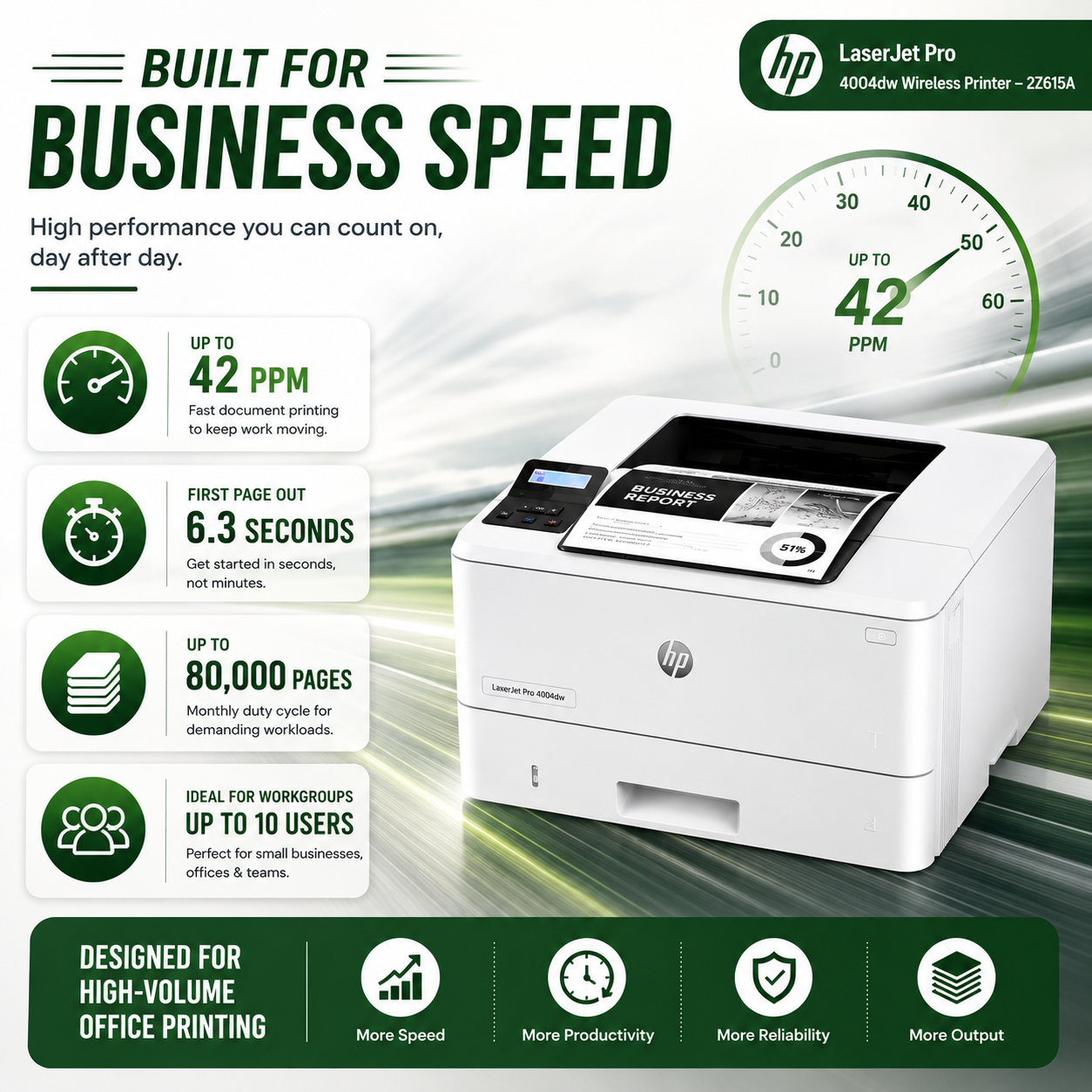 HP LaserJet Pro 4004dw Wireless Printer – 2Z615A