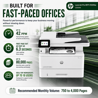 HP LaserJet Pro MFP 4104fdw Printer – 2Z634A