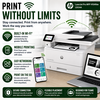 HP LaserJet Pro MFP 4104fdw Printer – 2Z634A