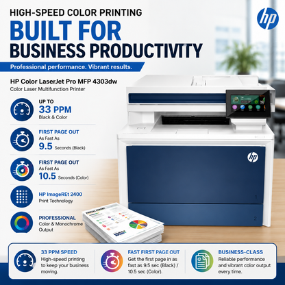 HP कलर लेजरजेट प्रो MFP 4303dw प्रिंटर (5HH65A)