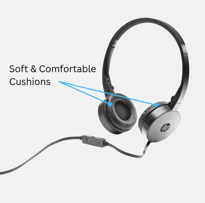 HP H2800 Black Wired Headset (J8F10AA)