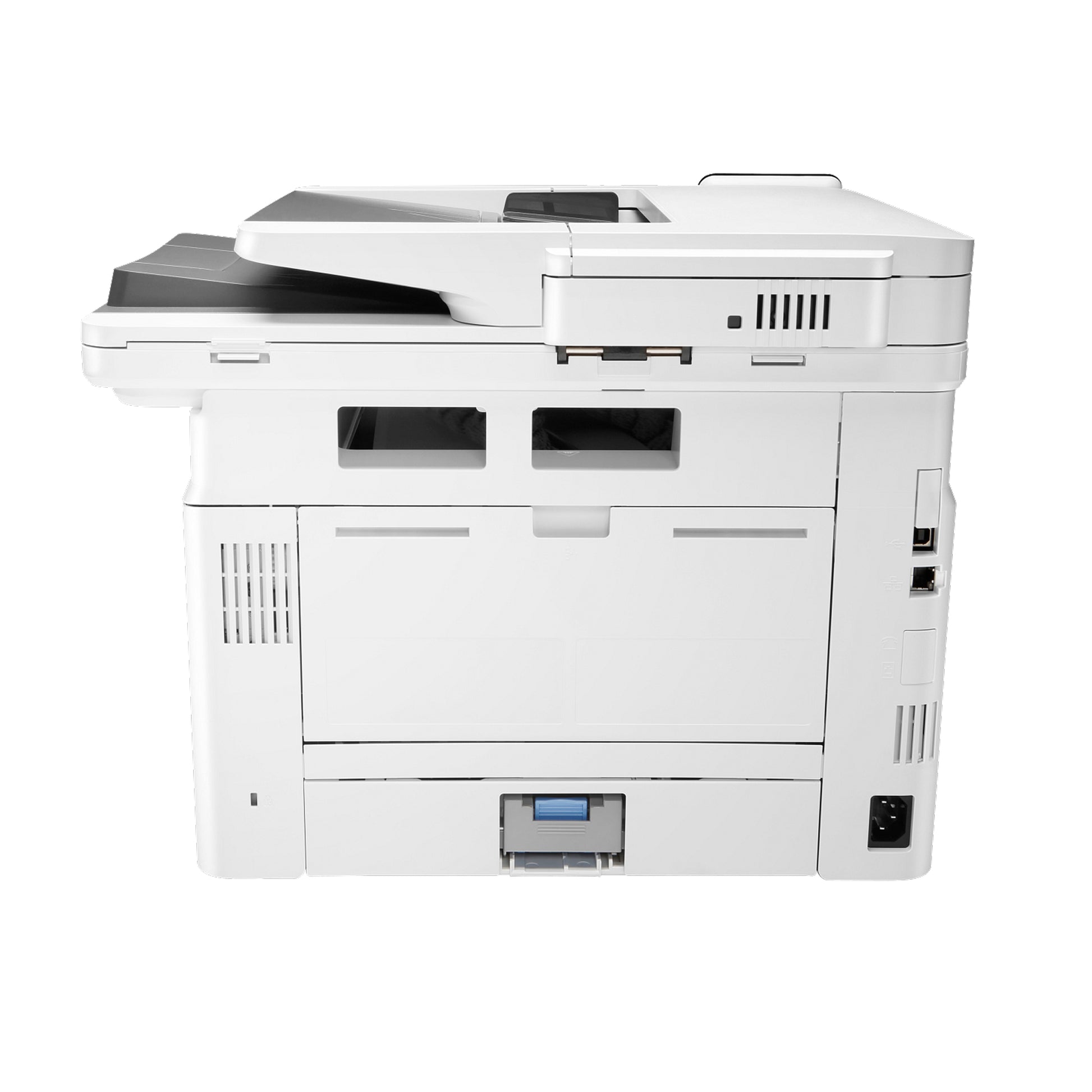 White HP printer with touchscreen display 