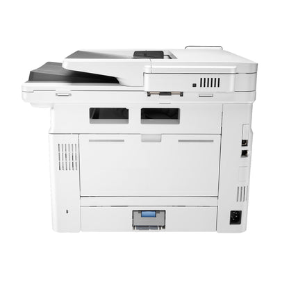 White HP printer with touchscreen display 