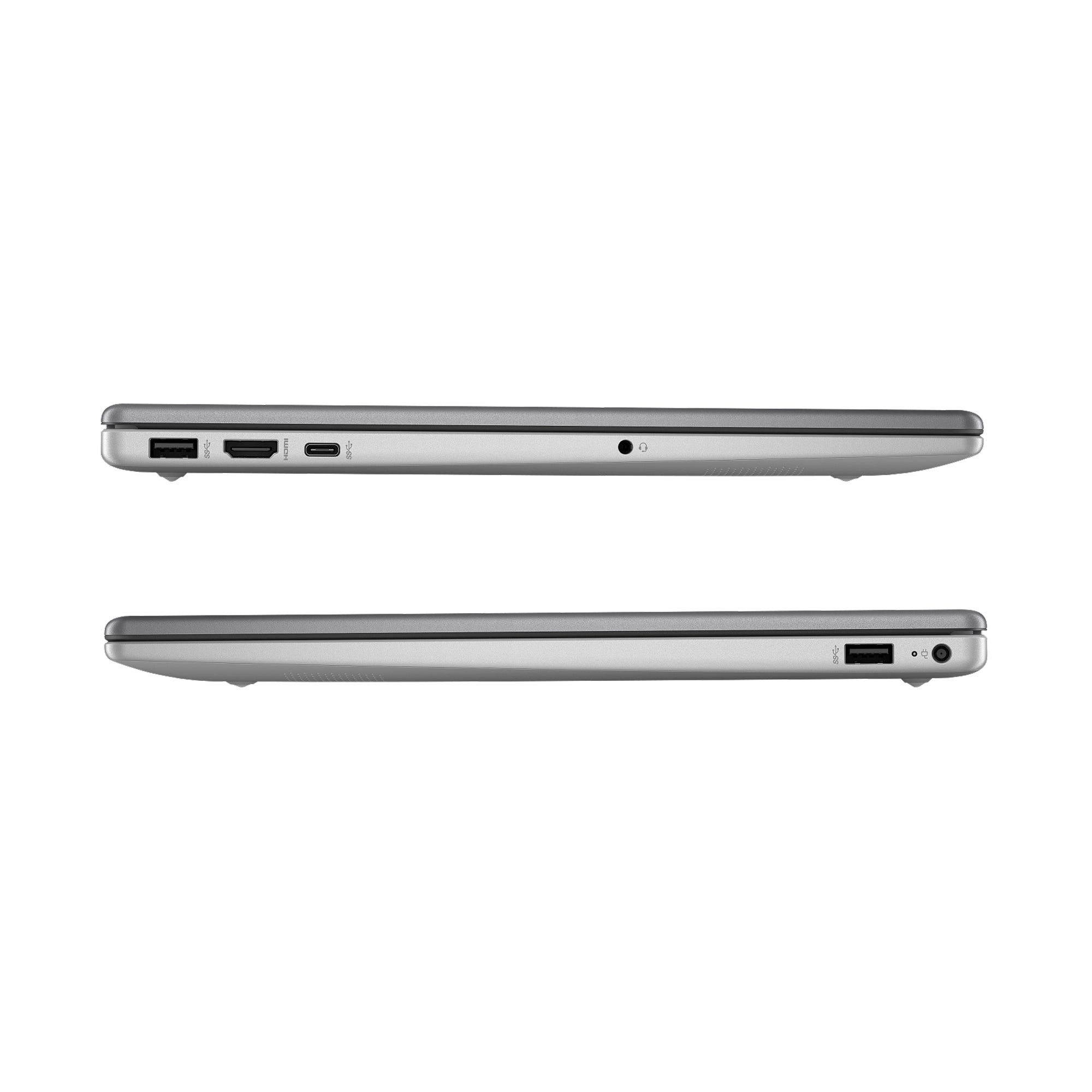 Silver HP lightweight laptop with multiple ports