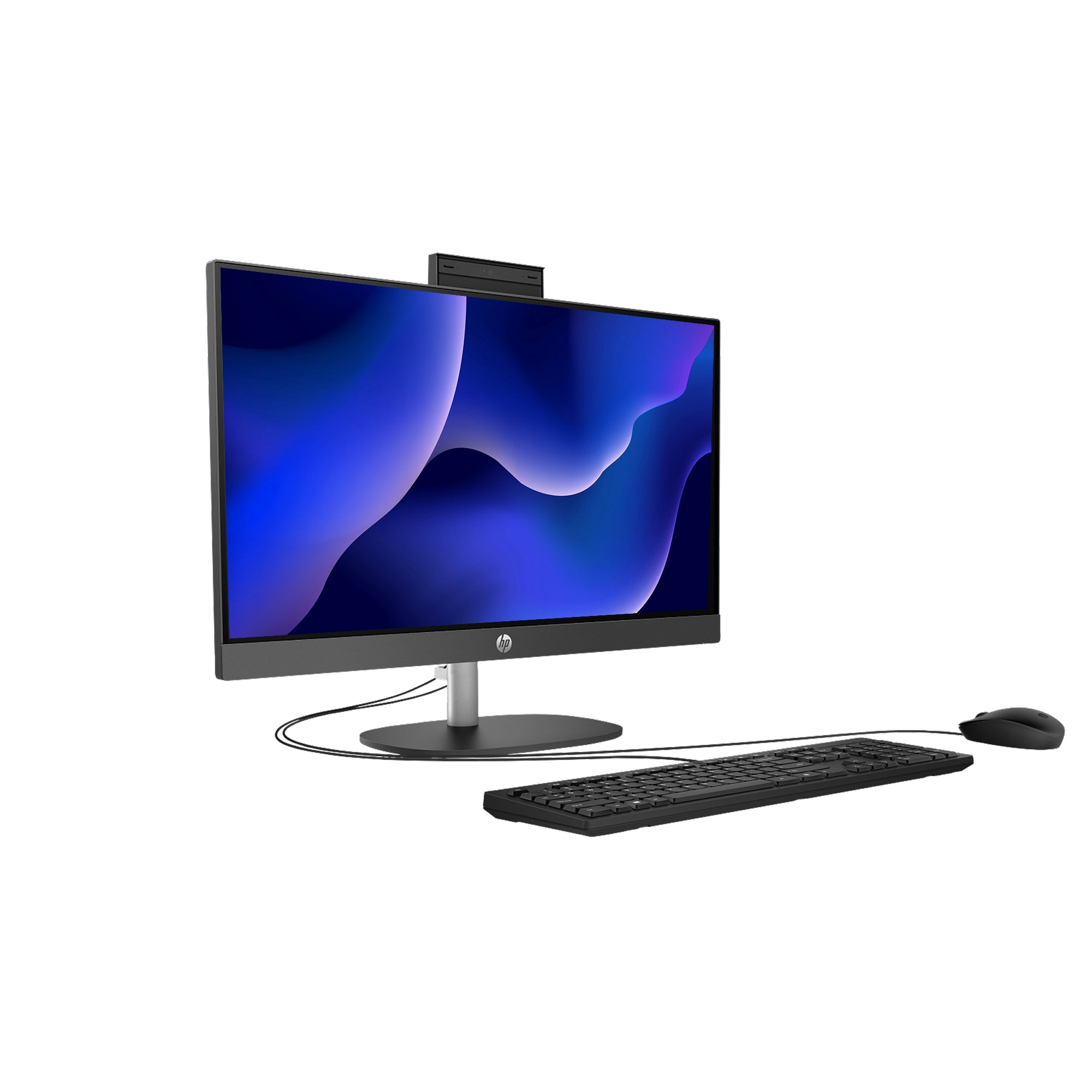 HP ProOne 245 G10 Desktop PC with  23.8-inch display, AMD Ryzen processor, Windows 11, slim design, and business-ready performance.