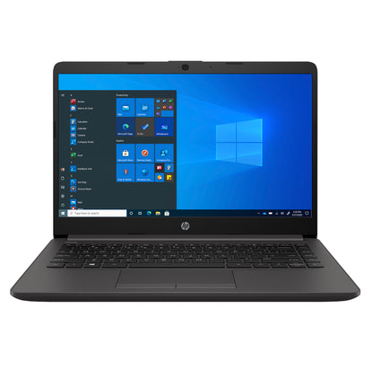 Black HP Laptop with sleek slim design, and full-size keyboard for everyday productivity and business use