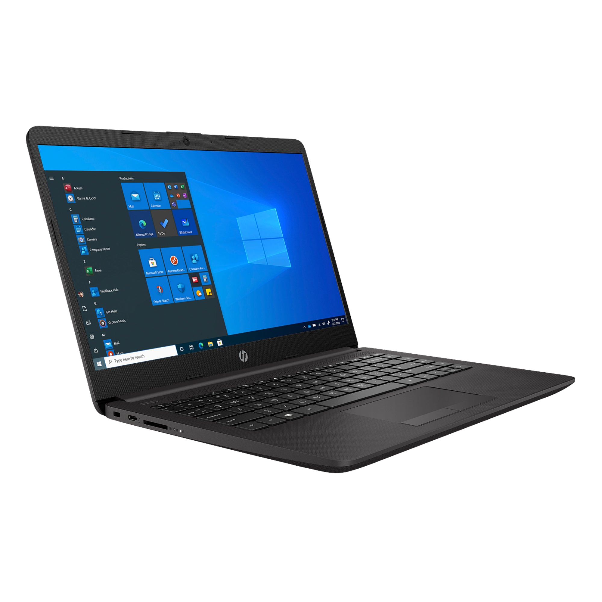 Black lightweight 14 inch laptop with Windows operating system 