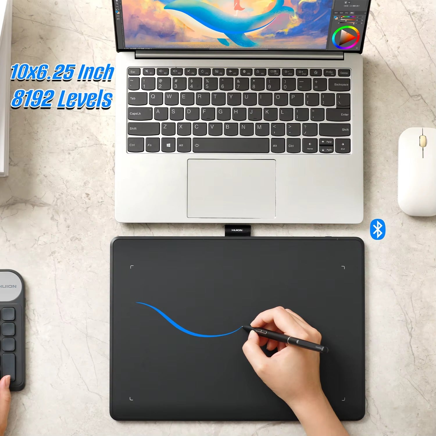 Huion Inspiroy Frego (Small) – Wireless Bluetooth Drawing Tablet for Art, Design & Teaching