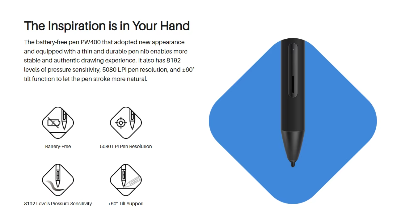Huion Inspiroy RTP-700 Graphic Tablet